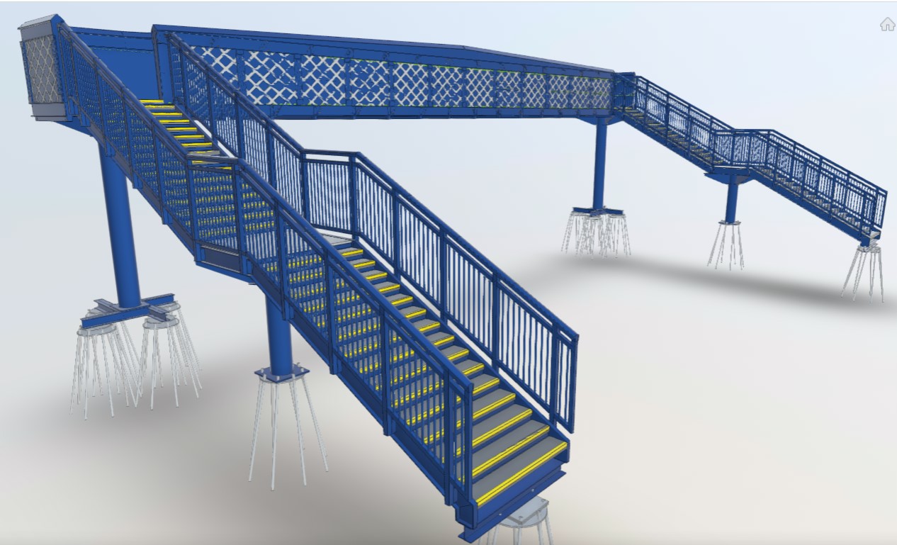 Taziker FRP footbridge design. 3D mockup.