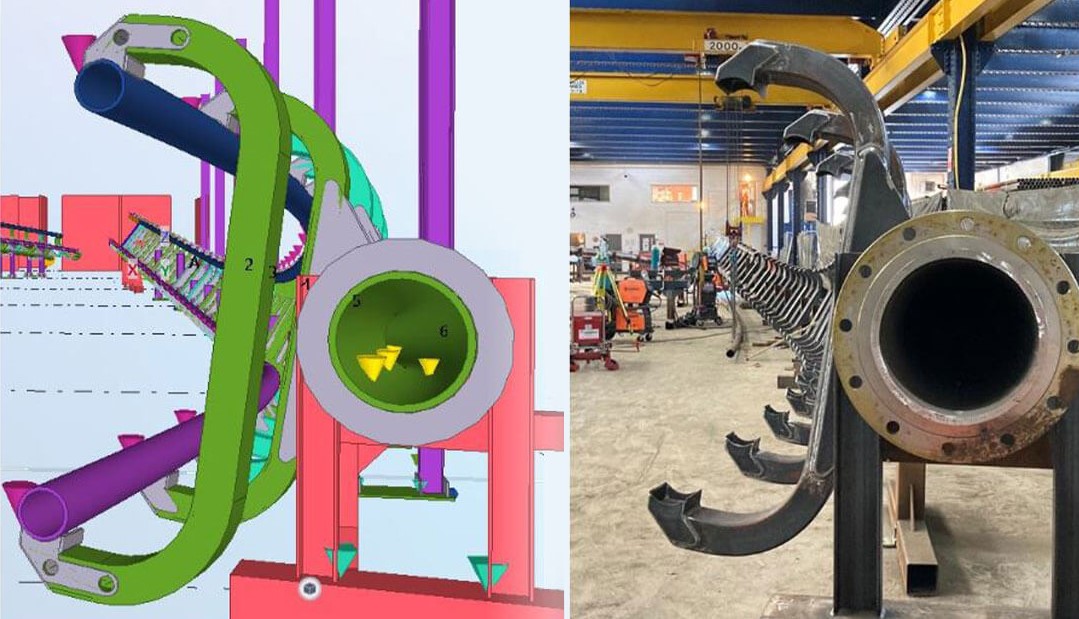 Tekla model of the Big One rollercoaster track.