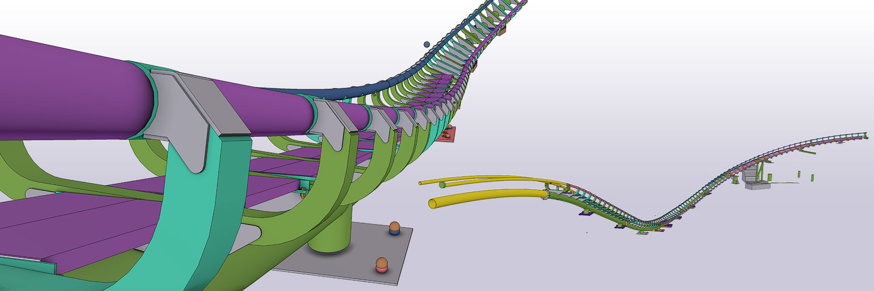 Taziker 3D Tekla model of the Big One rollercoaster.