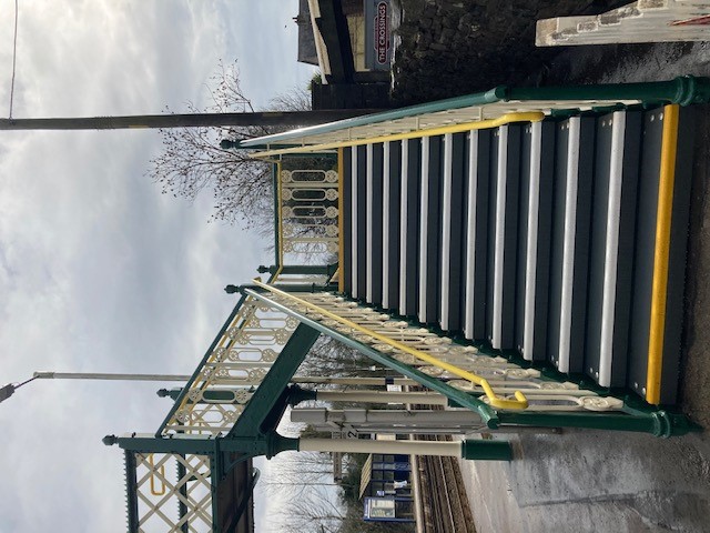 Furness Vale Station footbridge stairs.