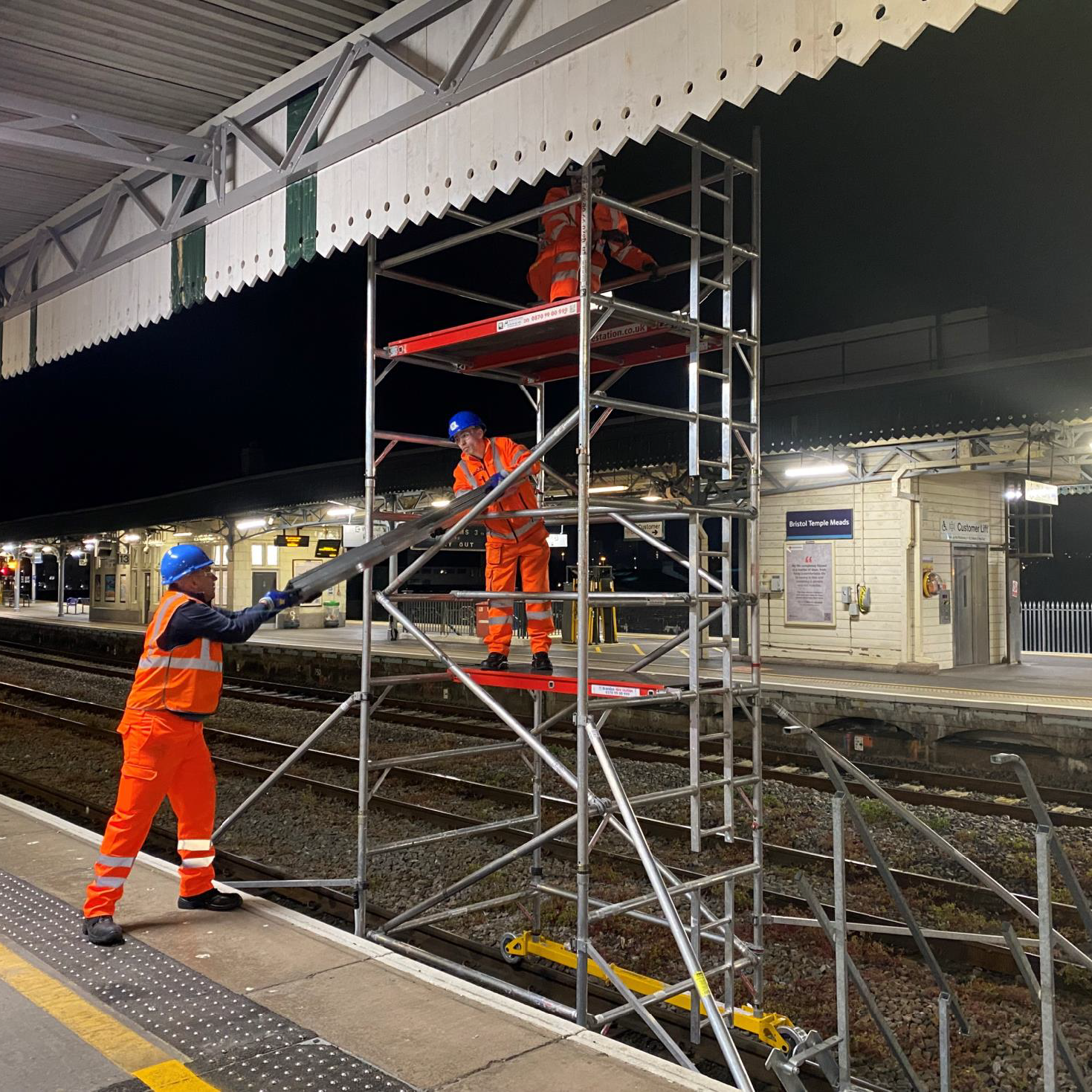 Taziker collaborating with PASMA and Network Rail at Bristol Temple Meads station.