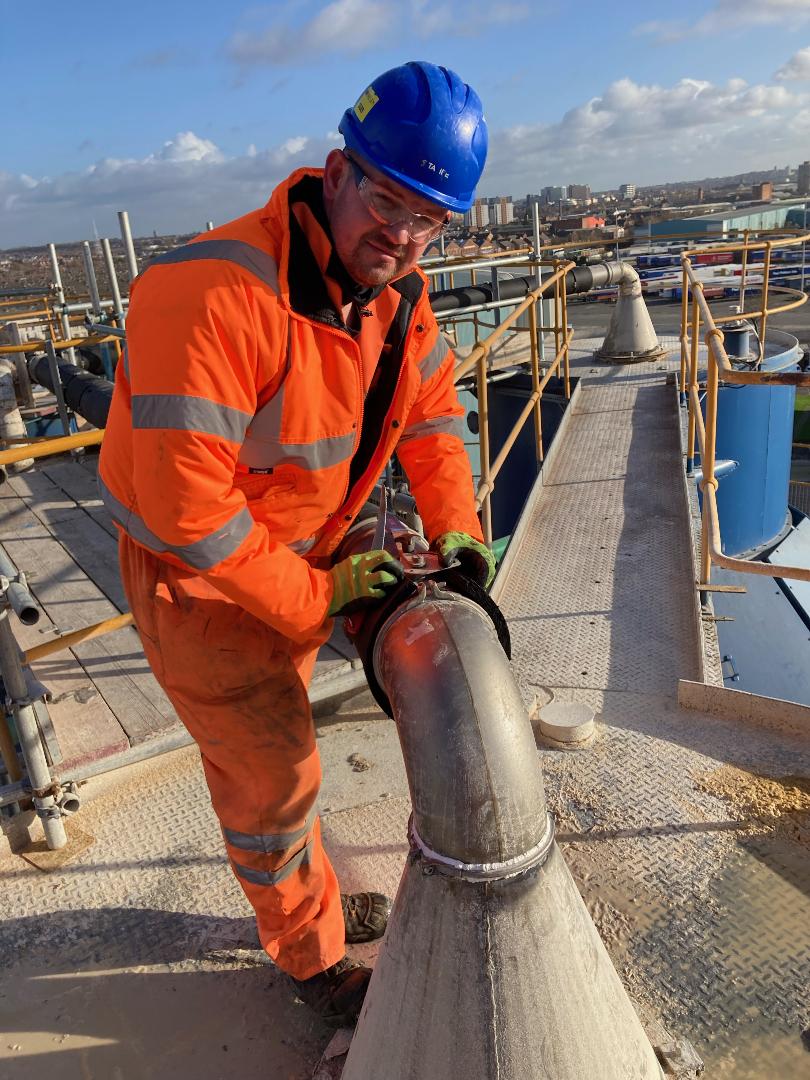 Stephen Spark working in his PPE.