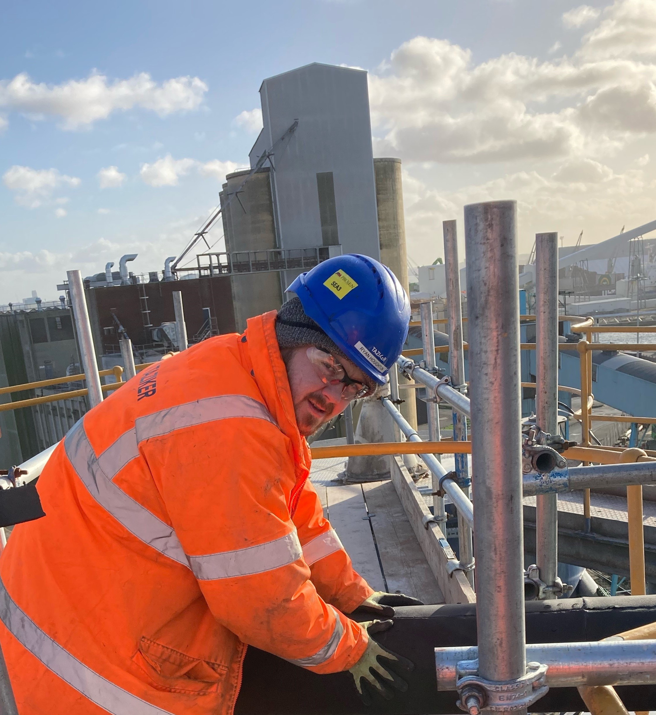 Ryan Houghton working in his PPE.