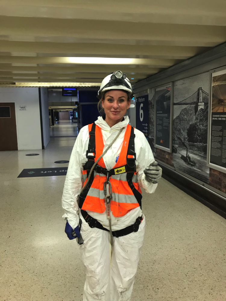 Nicola Willetts working at Bristol Temple Meads station.