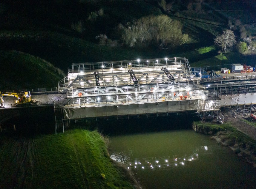 River Parrett Works at night time